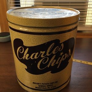 Antique Charles Chips Container